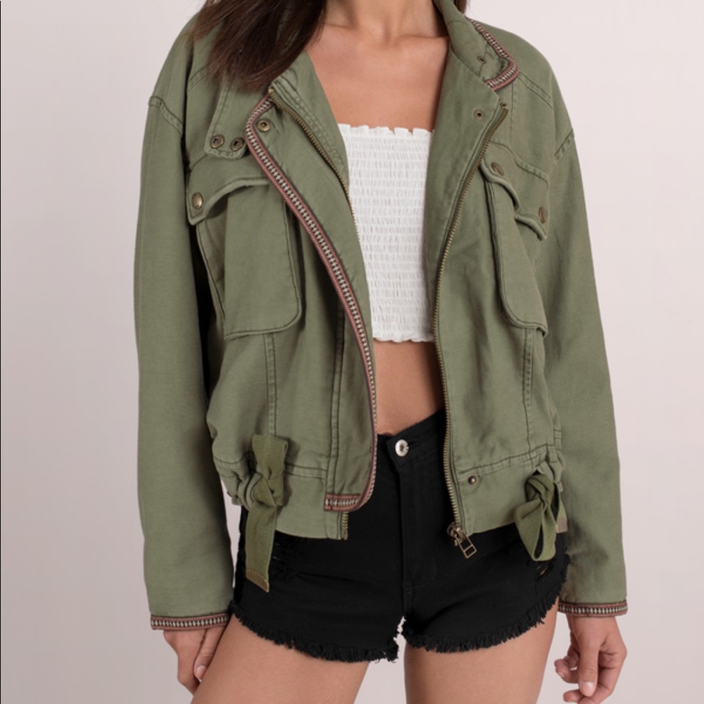 Free People Flight Line Olive Bomber Jacket - Picture 5 of 7